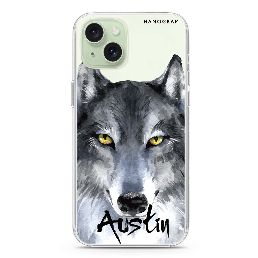 Snow Wolf iPhone 15 plus Ultra Clear Case