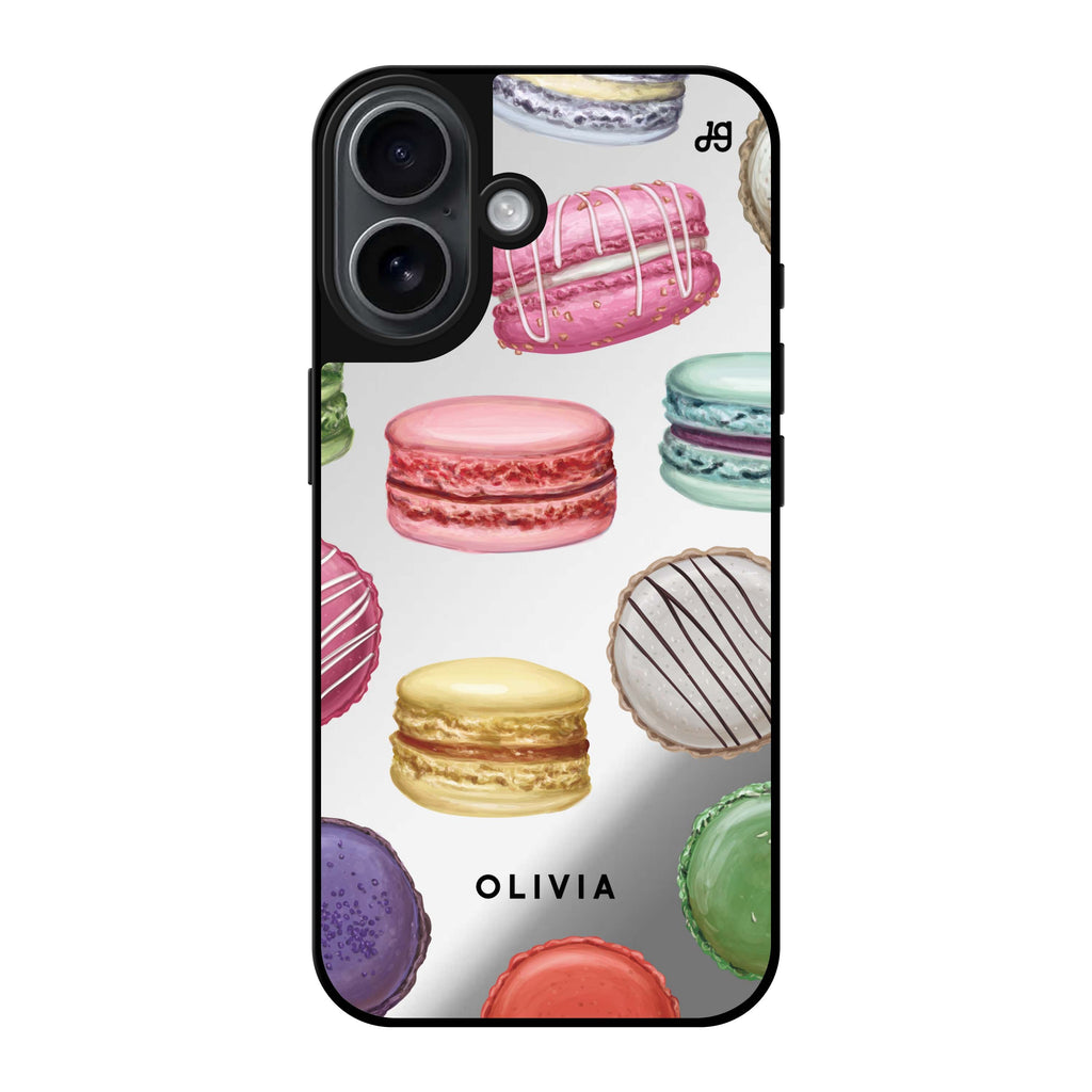 Reflective iPhone 16 Mirror Case –Macarons Land Design
