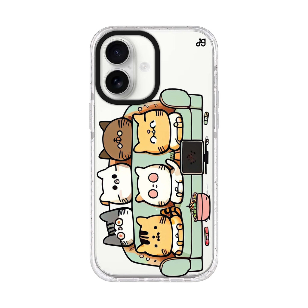 TV Cats iPhone 17 ultra clear MagSafe case, front product view