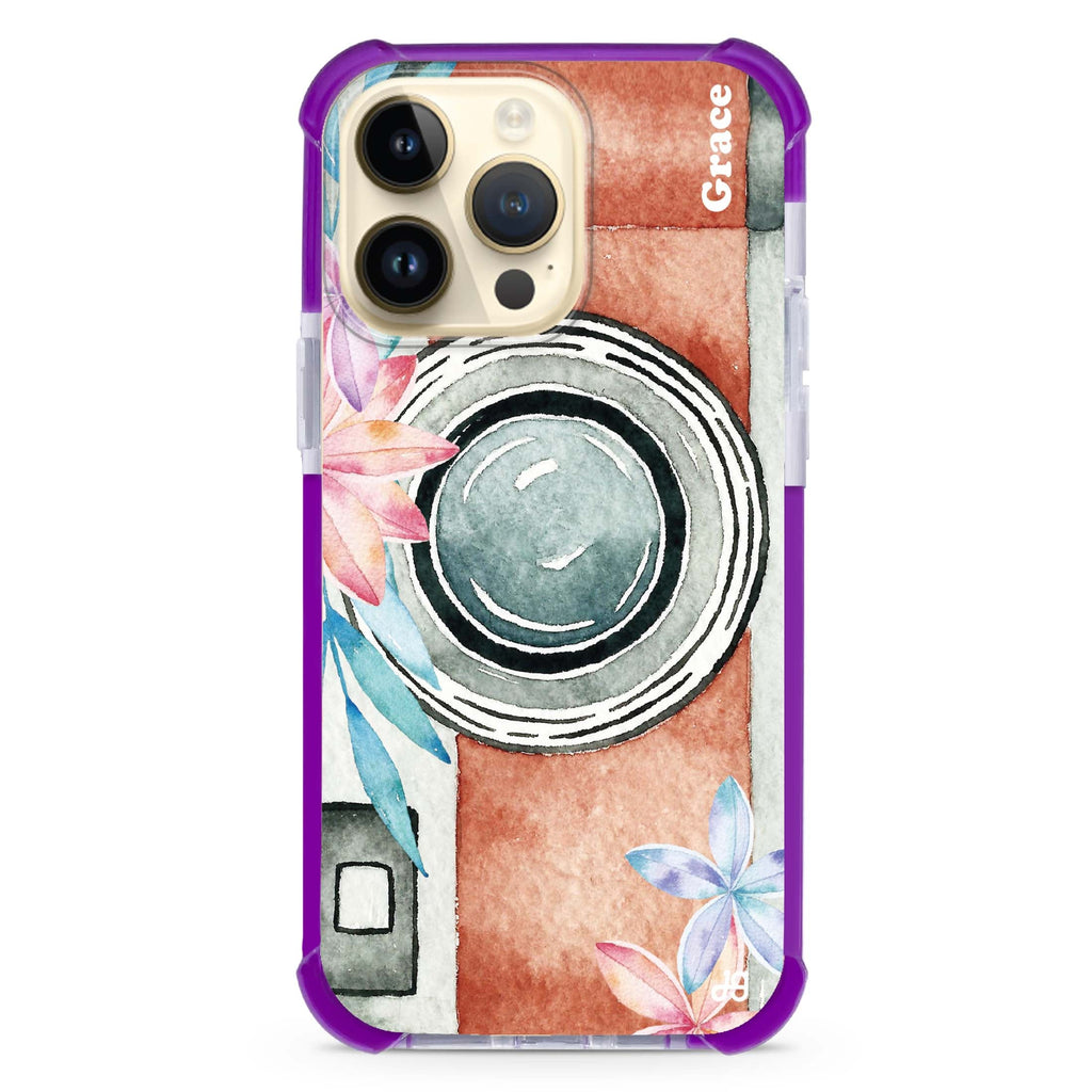 Watercolor Camera iPhone 15 Pro Ultra Shockproof Case