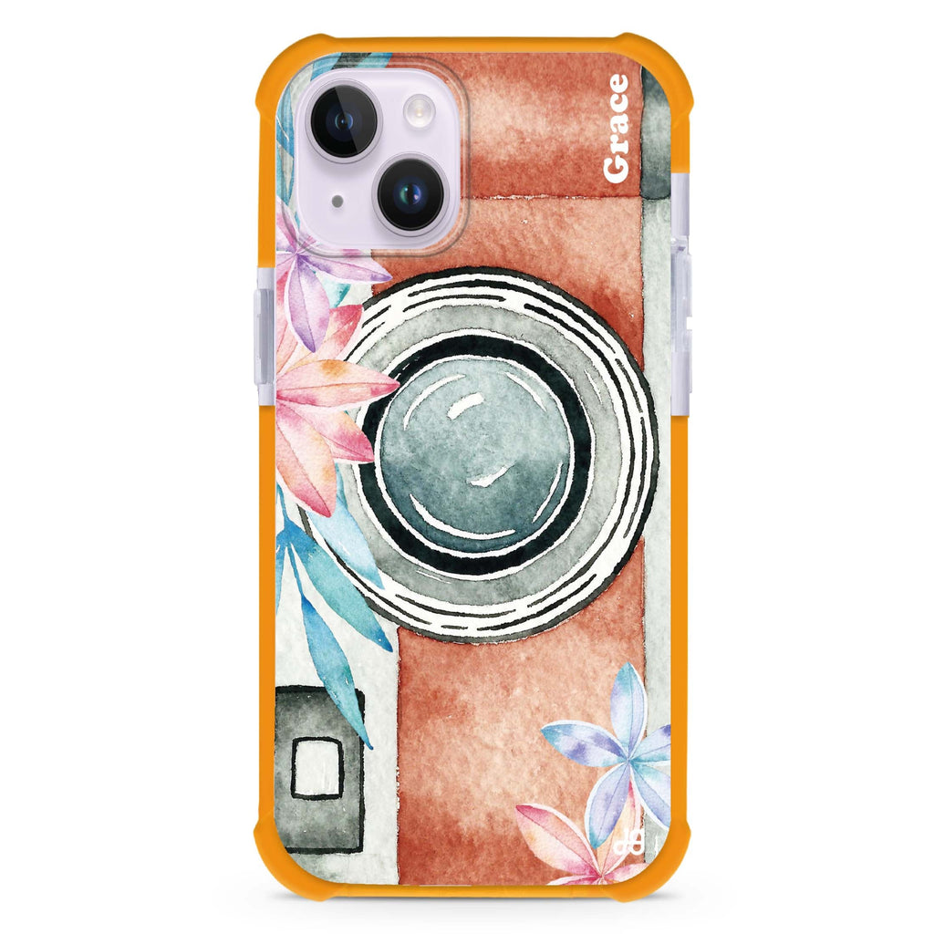 Watercolor Camera iPhone 15 Plus MagSafe Compatible Ultra Shockproof Case