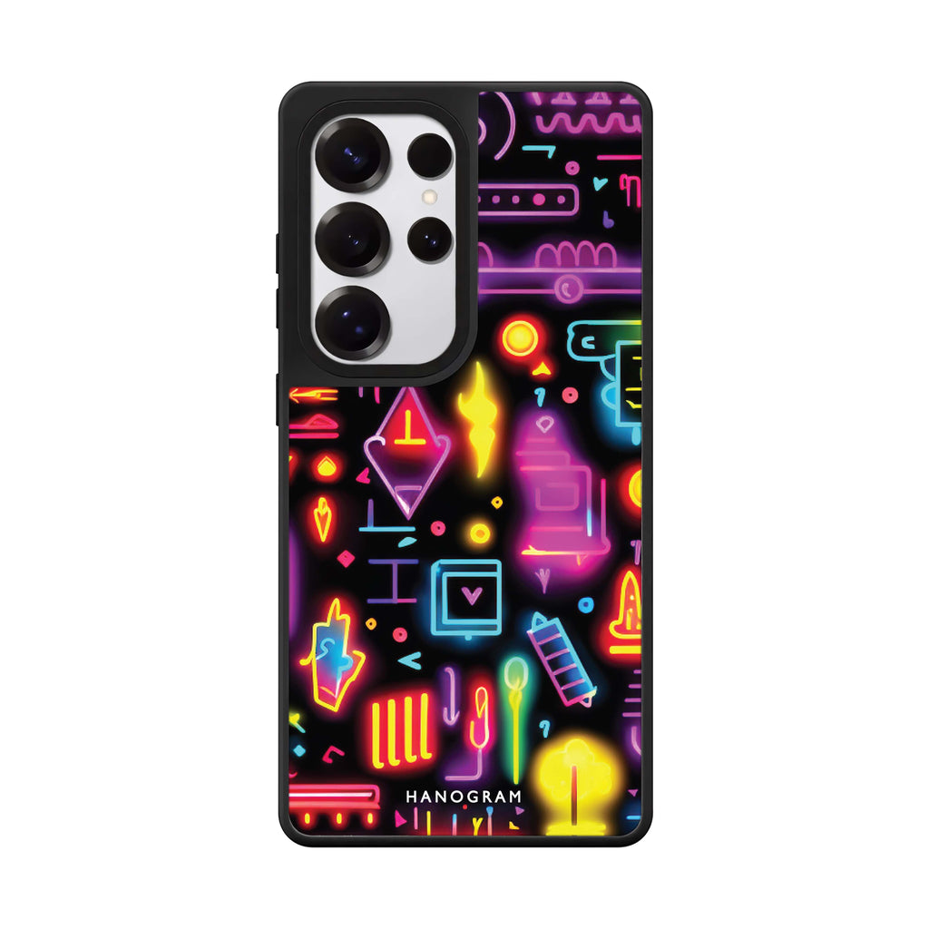 Neon Dreams Samsung Galaxy S25 S24 S23 Ultra mirror case, front view
