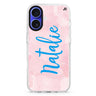 Pink Aqua MagSafe Compatible iPhone 16 Ultra Clear Case - Personalized and Stylish Protection
