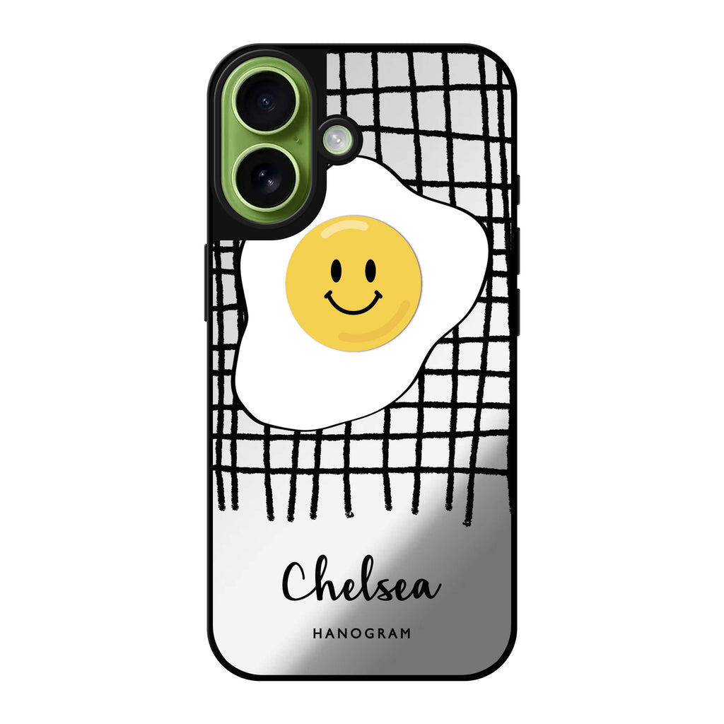 Reflective iPhone 16 Mirror Case –Funny Egg Design