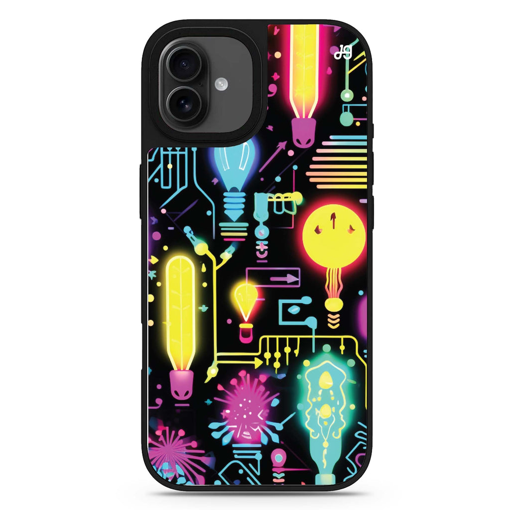 Neon Cascade iPhone 17 mirror case