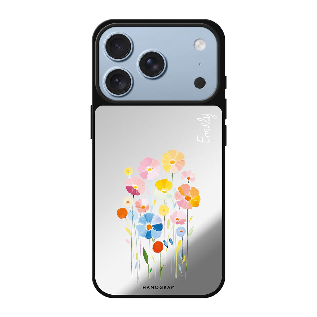 Floral Elegance personalized name spring flower fashion floral iPhone 18 Pro Max mirror case