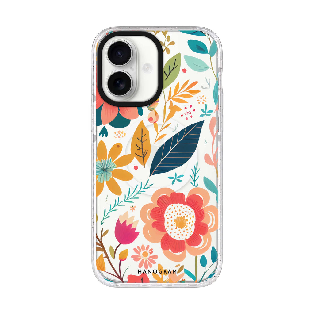 Pretty Florals iPhone 17 ultra clear MagSafe case, front product view