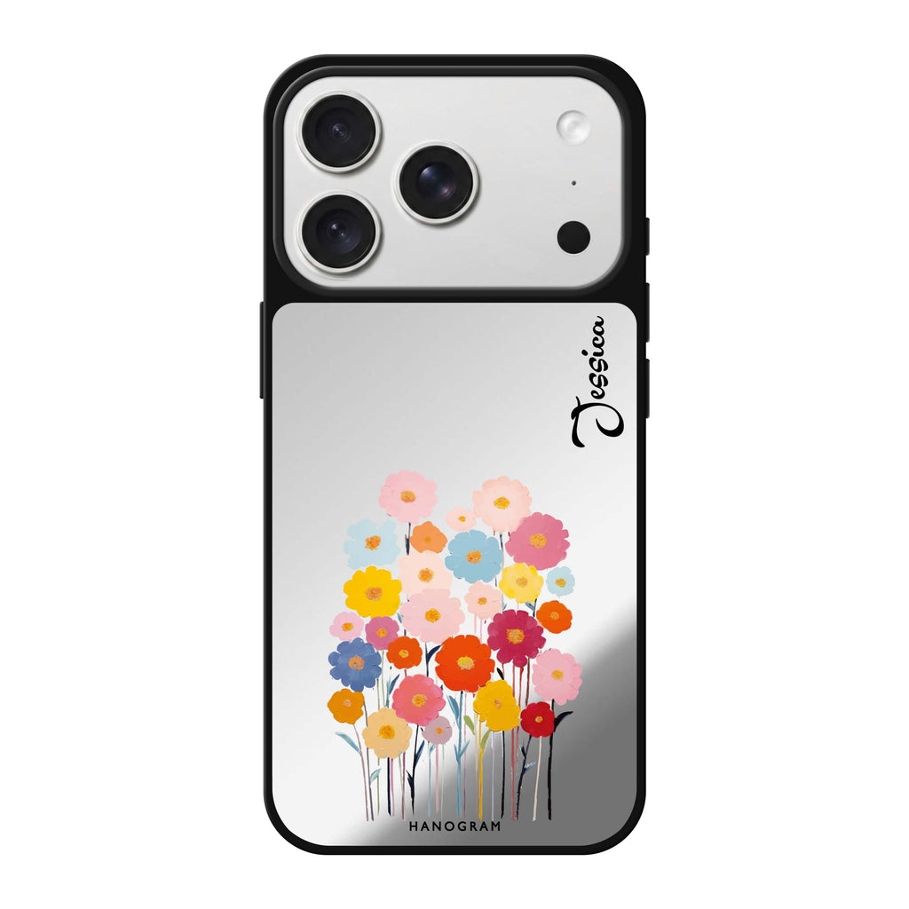 Garden Blooms personalized name spring flower floral nature iPhone 18 Pro Max mirror case