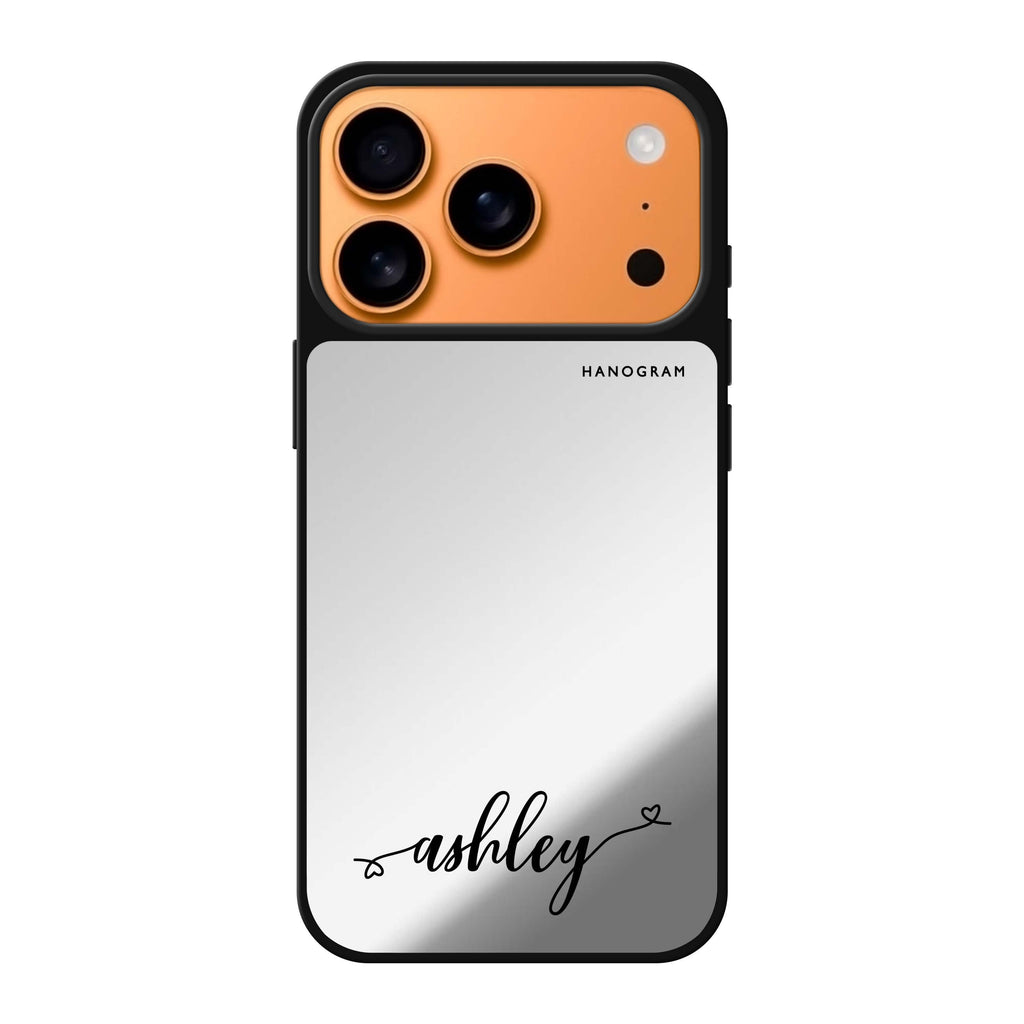 Made with love personalized name valentines heart romantic iPhone 17 Pro Max mirror case