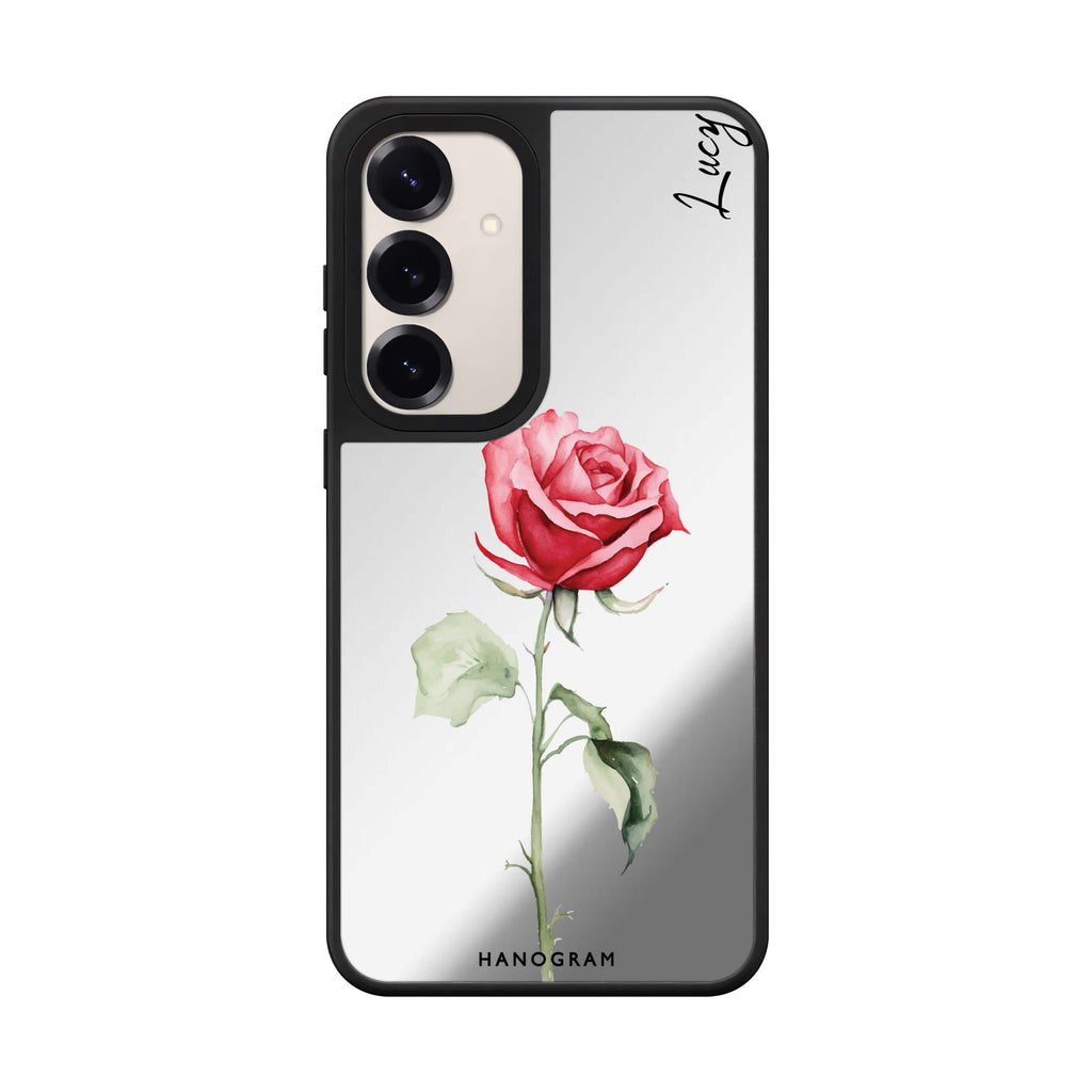 Custom name Rose Radiance Samsung Galaxy mirror case front view