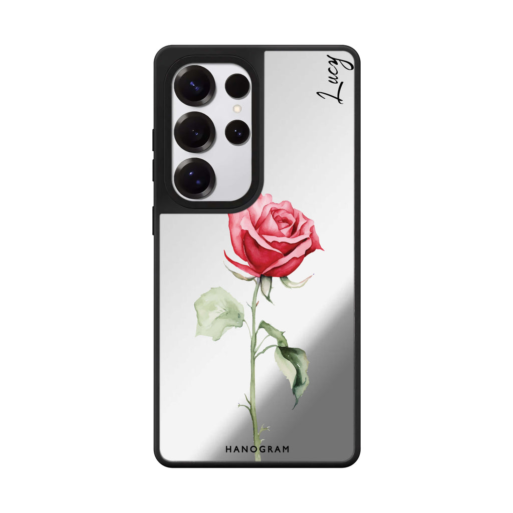 Custom Rose Radiance Samsung Galaxy S25 S24 S23 Ultra mirror case, front view