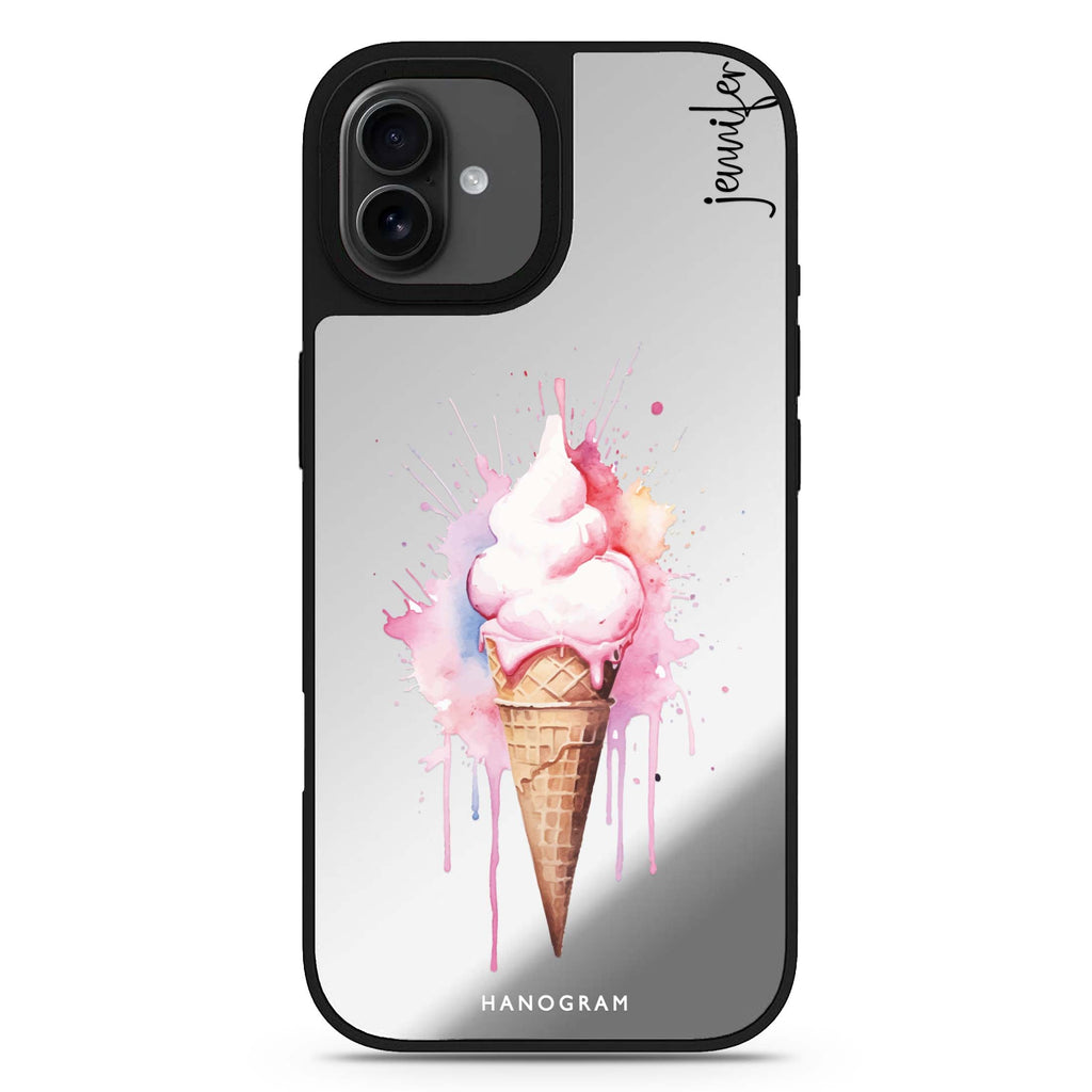 Sweet Swirls personalized name iPhone 17 mirror case