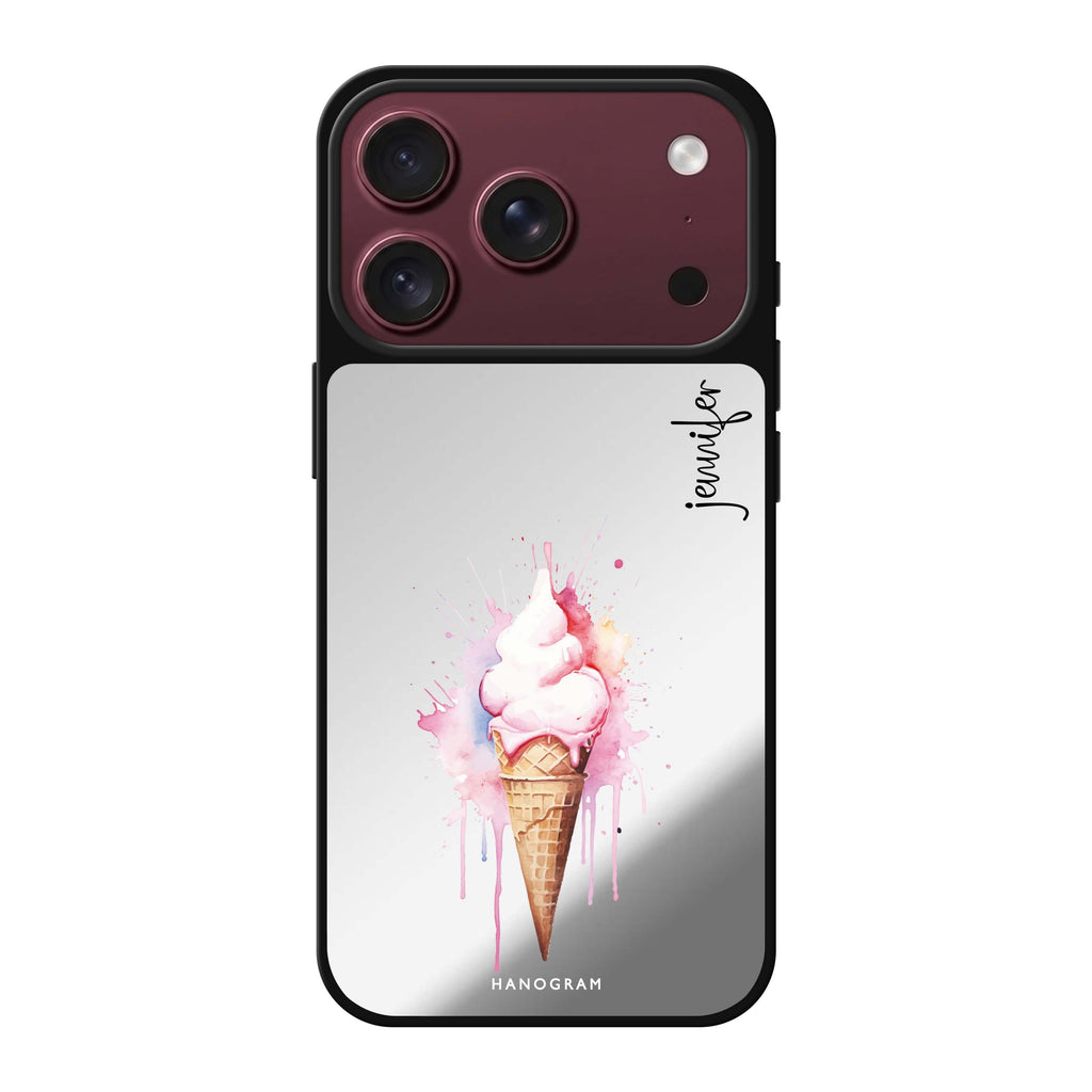 Sweet Swirls personalized name iPhone 18 Pro Max mirror case