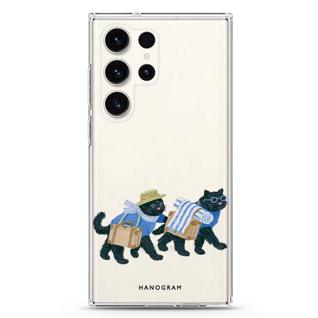 Whiskers on Holiday Samsung Galaxy Ultra Clear Case — front view