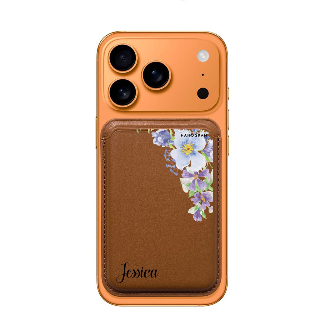 Fragrance of Flower custom name MagSafe wallet for iPhone, personalized magnetic card holder, main view