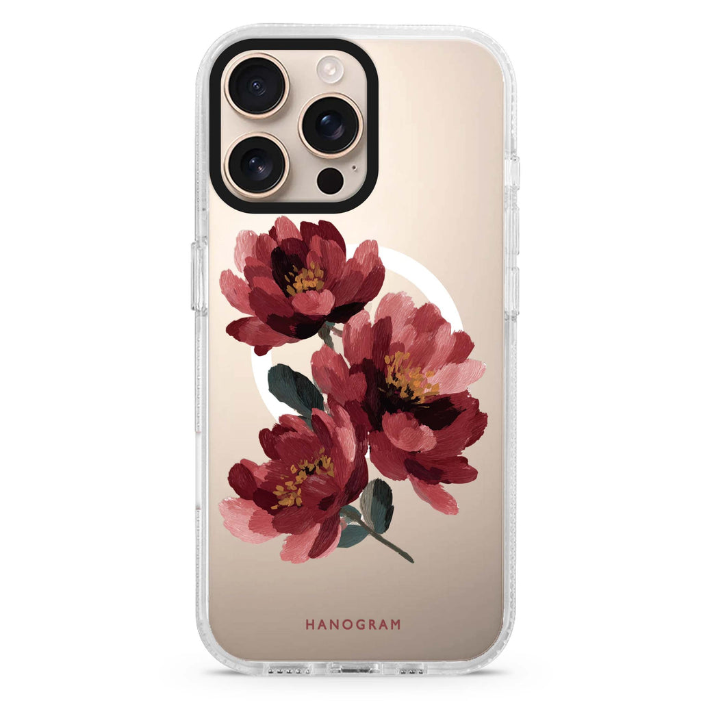 Crimson Peony Magsafe Compatible Ultra Clear Case