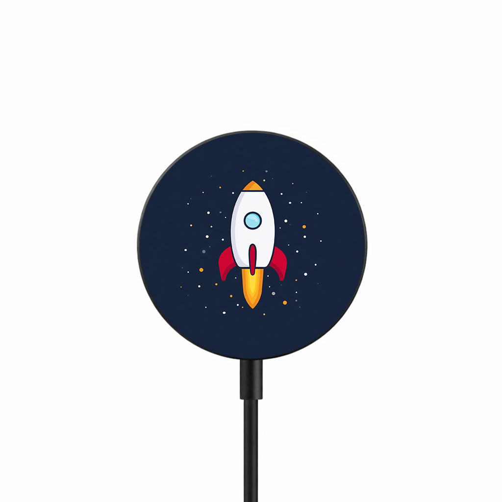 Space Rocket Pop 25W Qi2.2 magnetic wireless charger front view