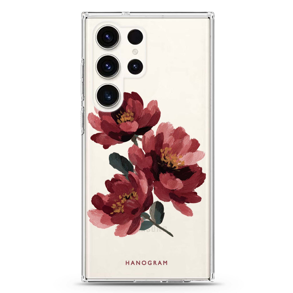 Crimson Peony Samsung Galaxy Ultra Clear Case