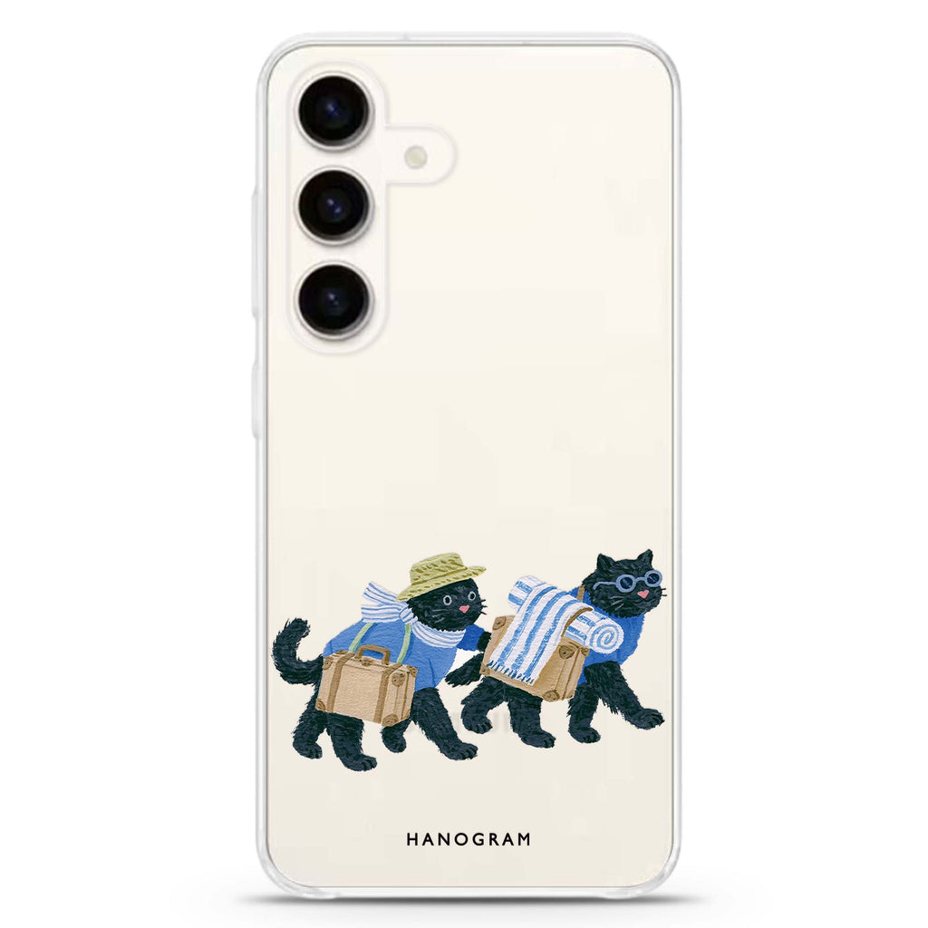 Whiskers on Holiday Samsung Galaxy Ultra Clear Case — front view