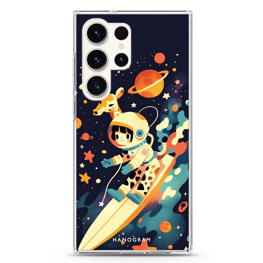 Space Giraffe Samsung Galaxy S26/S25/S24/S23/S22 Ultra ultra clear case, transparent design, main view