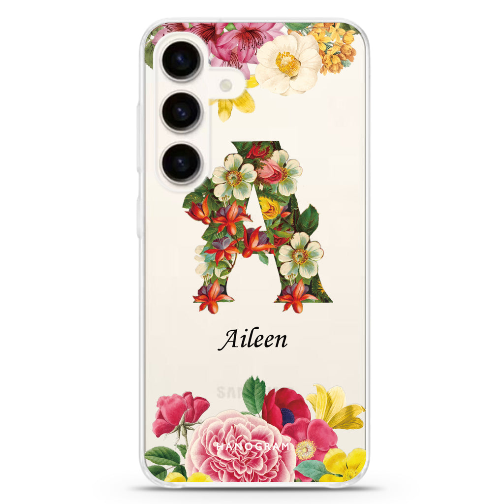 Bouqet Flower Monogram Samsung Galaxy Ultra Clear Case
