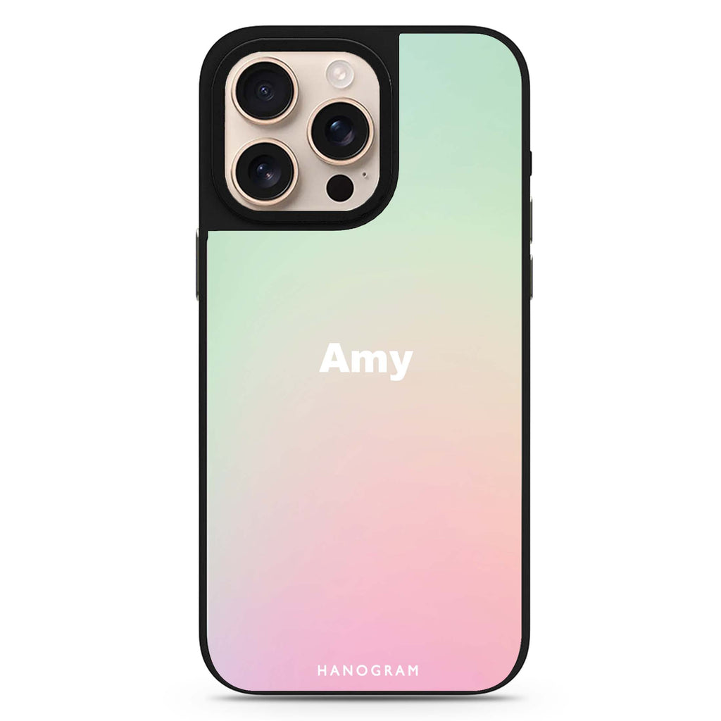 Dreamy Pastel personalized name MagSafe mirror case for iPhone 16/15/14 Pro Max and Pro, main view