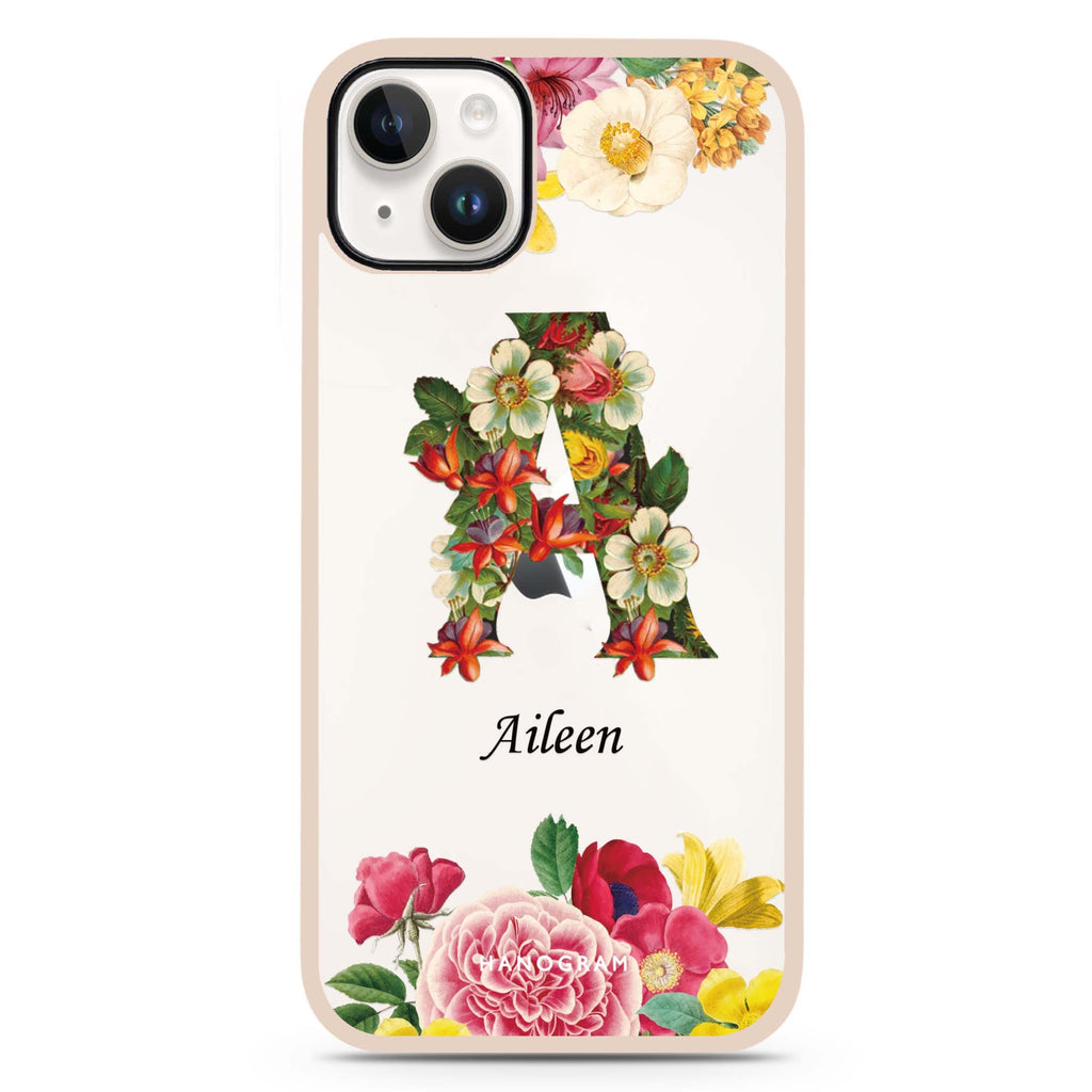 Bouqet Flower Monogram iPhone 15 Impact Guard Bumper Case