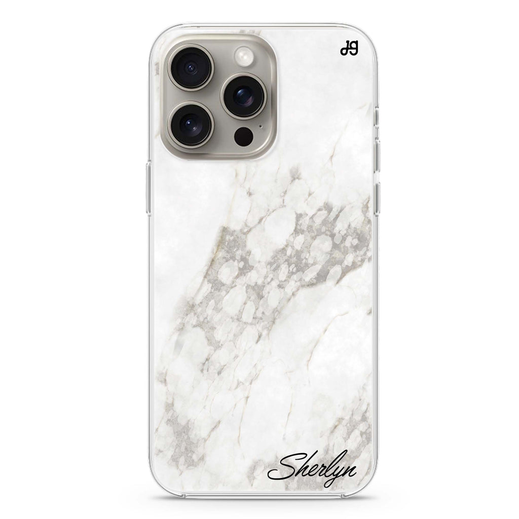 Simple White Marble iPhone Ultra Clear Case