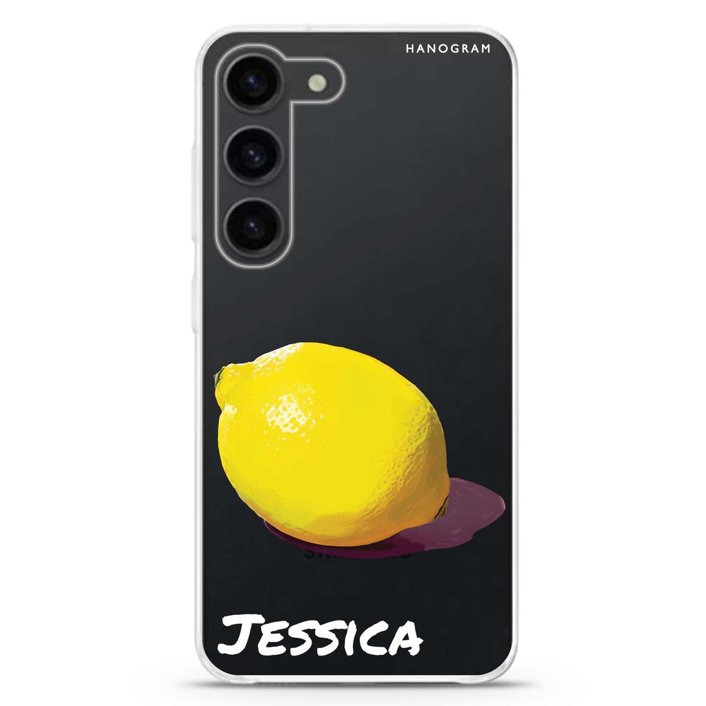 Lemon Lush personalized ultra-clear case for Samsung Galaxy S23/S22, front view
