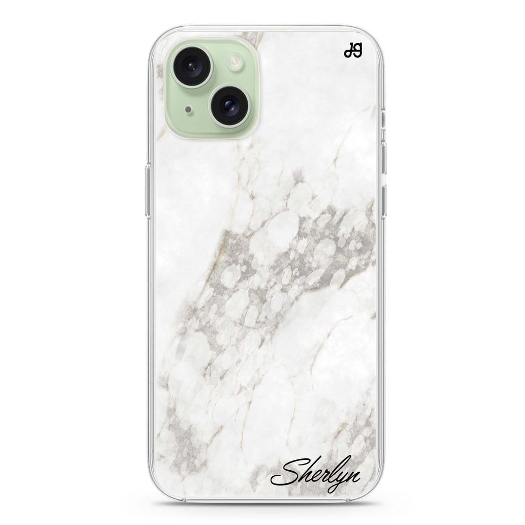 Simple White Marble iPhone Ultra Clear Case