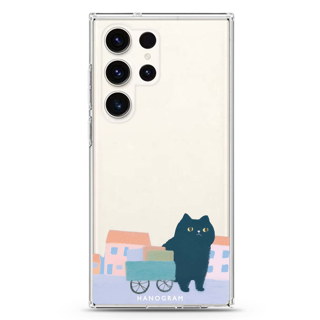 Purrfect New Home Samsung Galaxy S26/S25/S24/S23/S22 Ultra ultra clear case, transparent design, main view