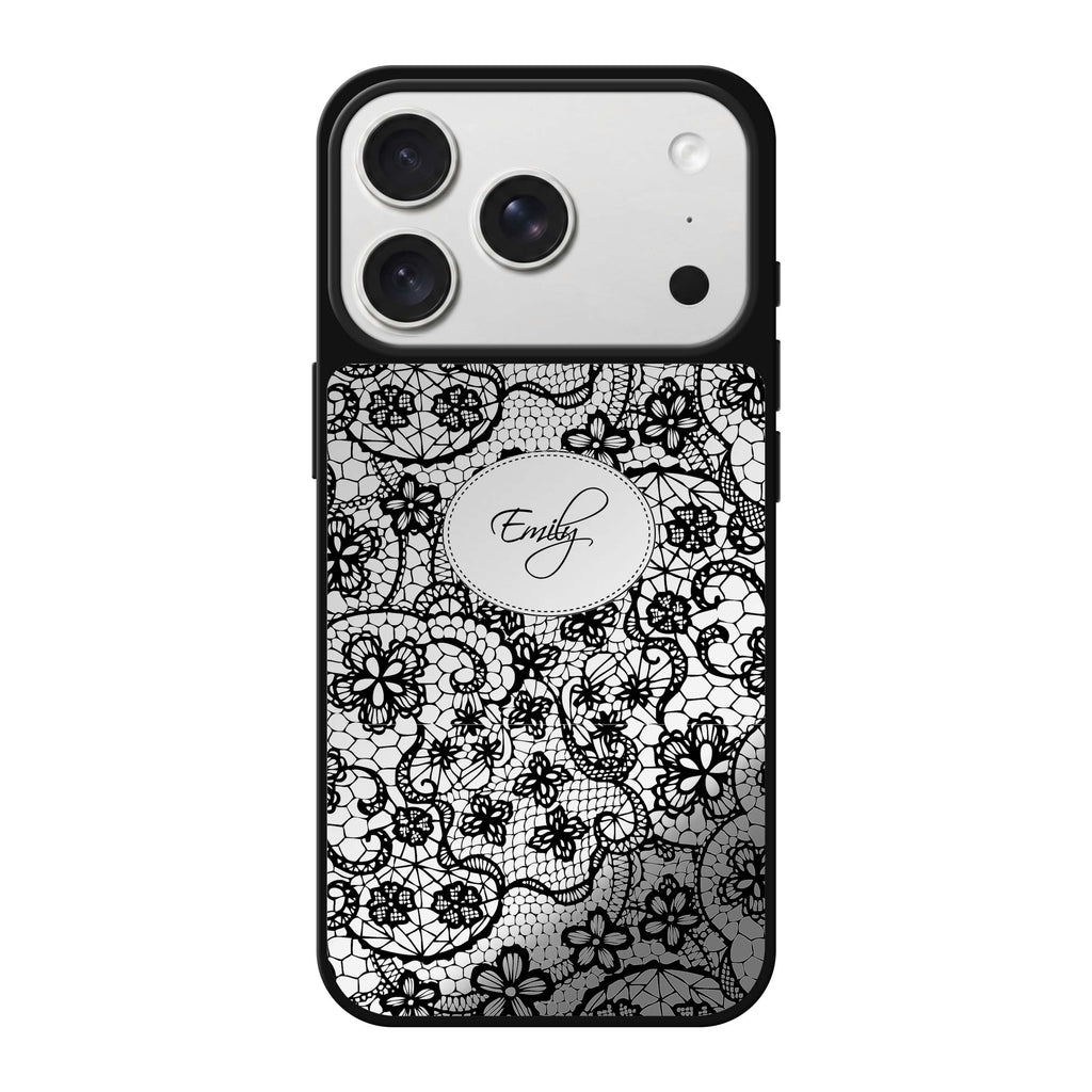 My Floral Lace personalized name spring flower fashion floral iPhone 18 Pro Max mirror case