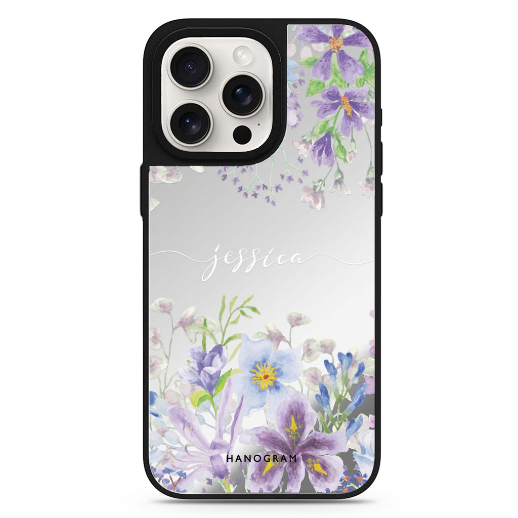 Flowers Bloom personalized name MagSafe mirror case for iPhone 16/15/14 Pro Max and Pro, main view