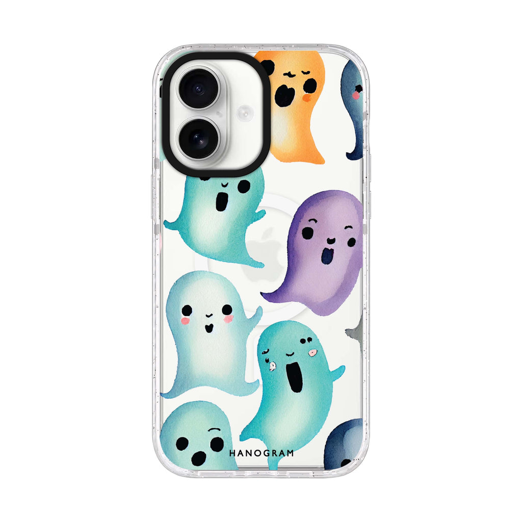 Cute Ghost iPhone 17 ultra clear MagSafe case, front product view