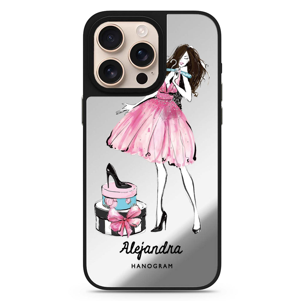 Fashion Party personalized name art-inspired design iPhone 16/15/14 Pro Max & Pro mirror case