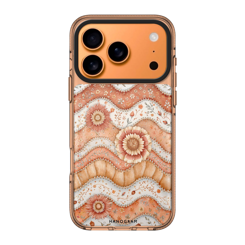 Apricot Petal Quilt iPhone 17 Pro Max Ultra Clear Case - Image 1
