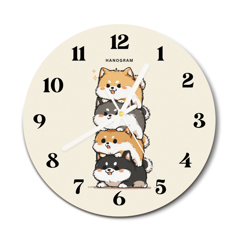 Lucky Mint Cat premium glass wall clock, cat home decor clock, main view