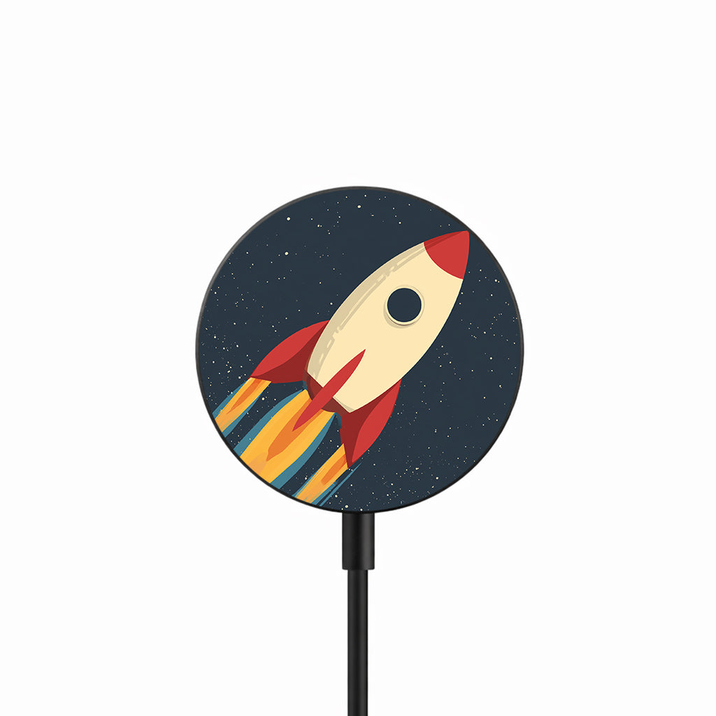 Rocket Blast Off 25W Qi2.2 magnetic wireless charger front view