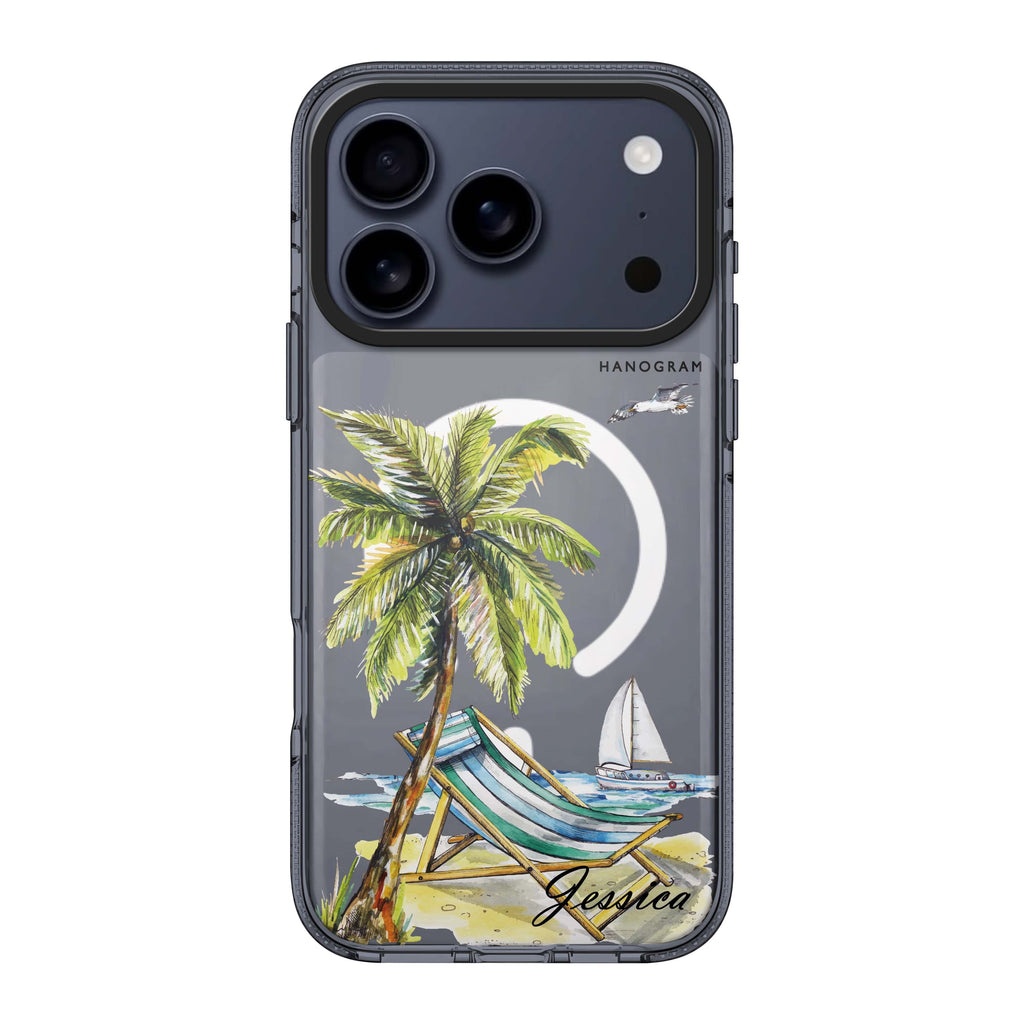Summer on the beach personalized name nature summer iPhone 17 Pro Max ultra clear case