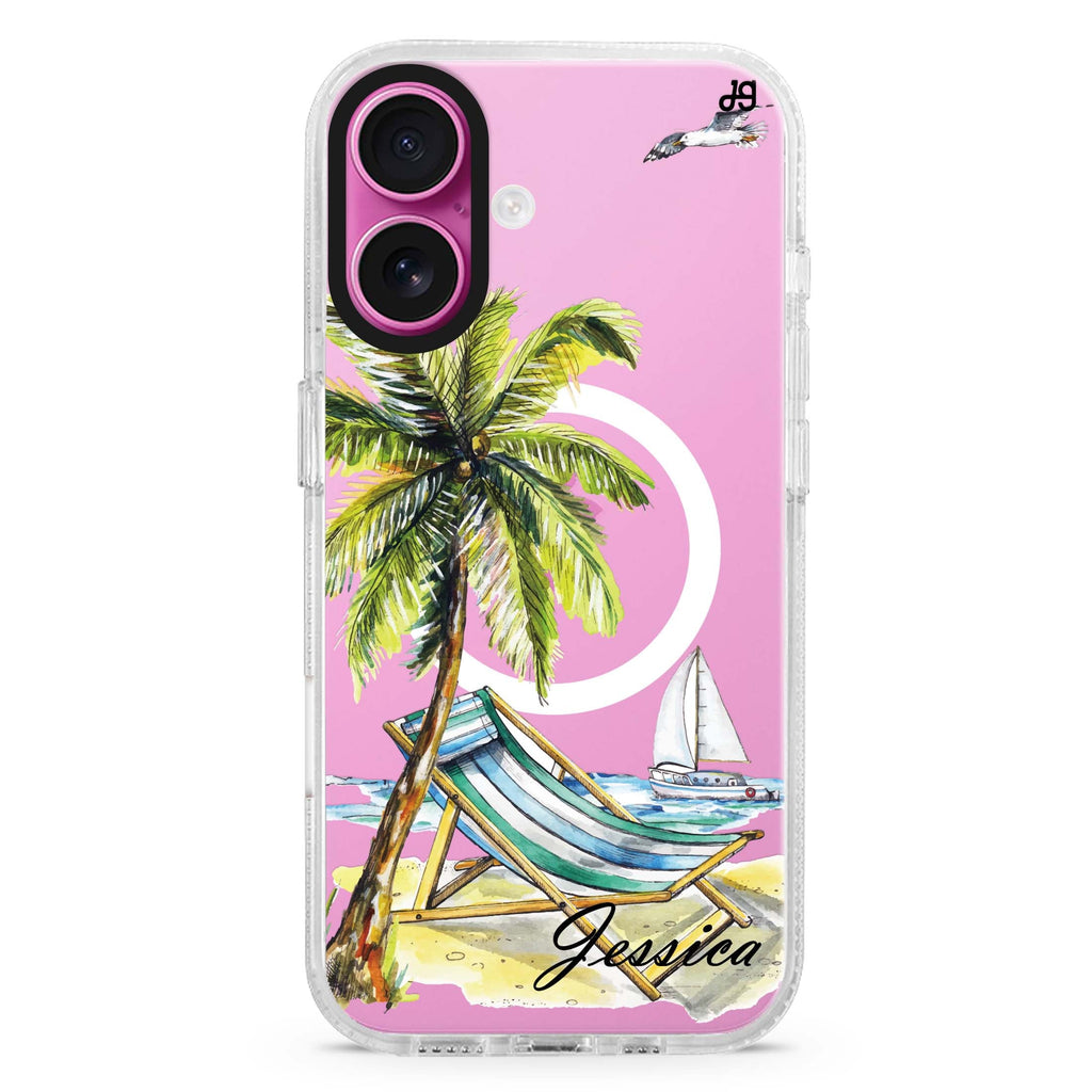 Summer on the beach MagSafe Compatible iPhone 16 Ultra Clear Case - Personalized and Stylish Protection