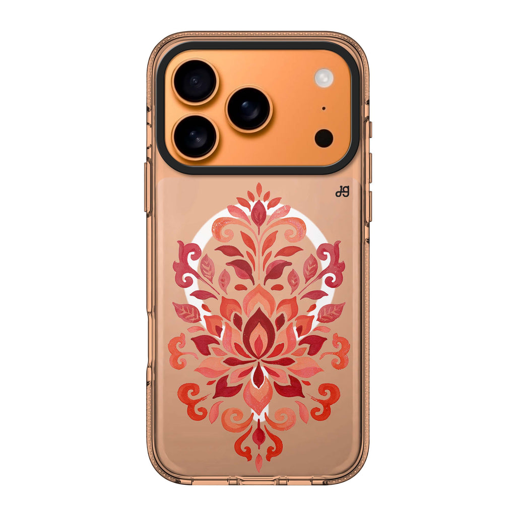 Vermilion Lotus Crest iPhone 17 Pro Max Ultra Clear Case - Image 1