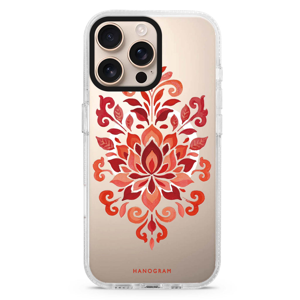 Vermilion Lotus Crest MagSafe Compatible Ultra Clear Case for iPhone 16 Pro Max - main view