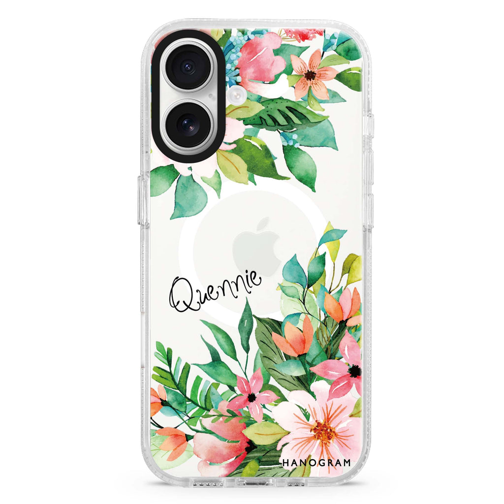 Flower Inspiration MagSafe Compatible iPhone 16 Ultra Clear Case - Personalized and Stylish Protection