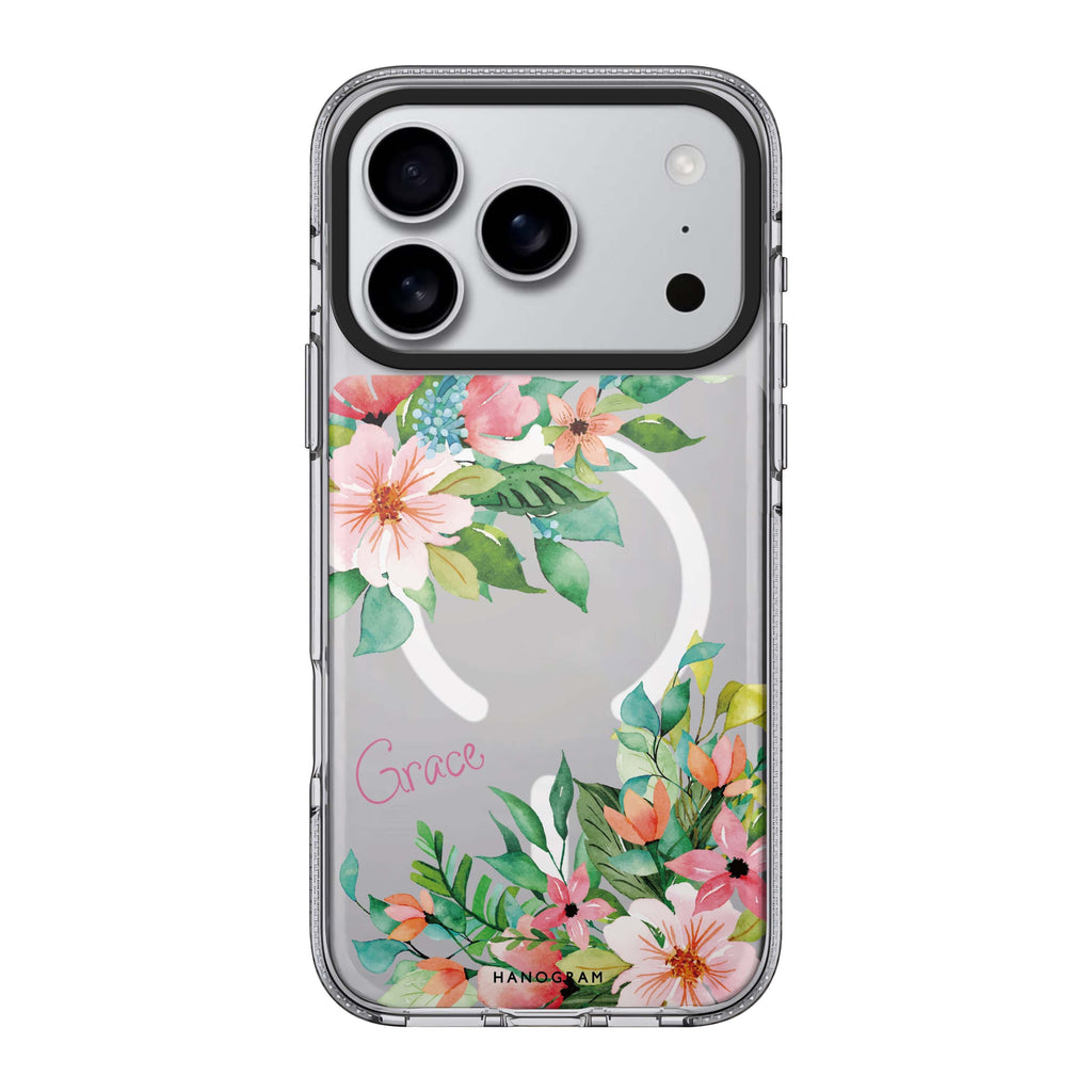 Flower Inspiration personalized name flower floral iPhone 17 Pro Max ultra clear case