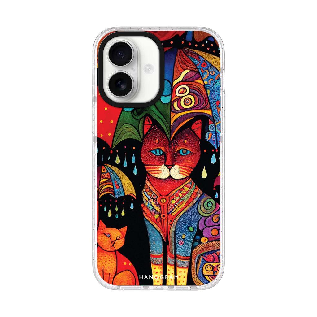 Raining Cat Style 2 iPhone 17 ultra clear MagSafe case, front product view