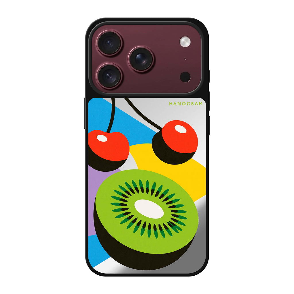 Kiwi Cherry Colorblock iPhone 18 Pro Max Mirror Case - design view 1