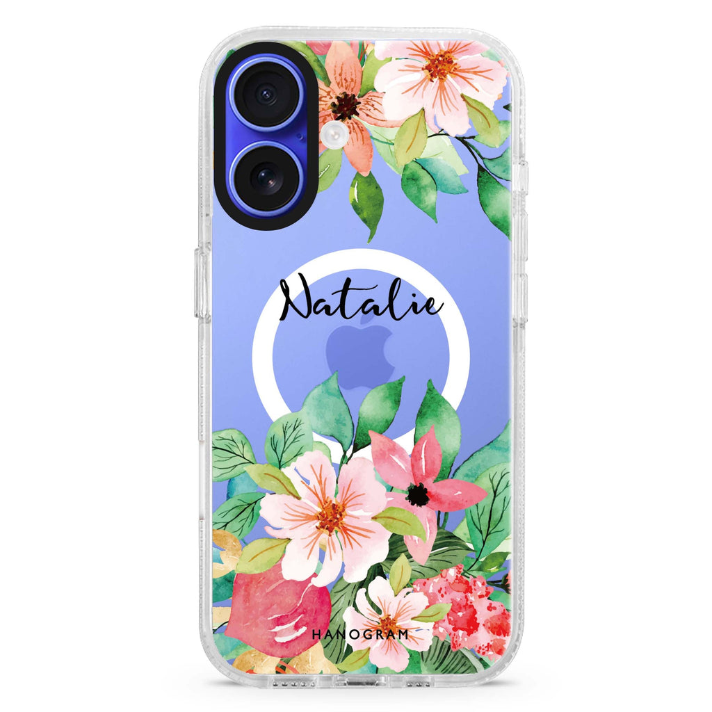 Floral Life MagSafe Compatible iPhone 16 Ultra Clear Case - Personalized and Stylish Protection