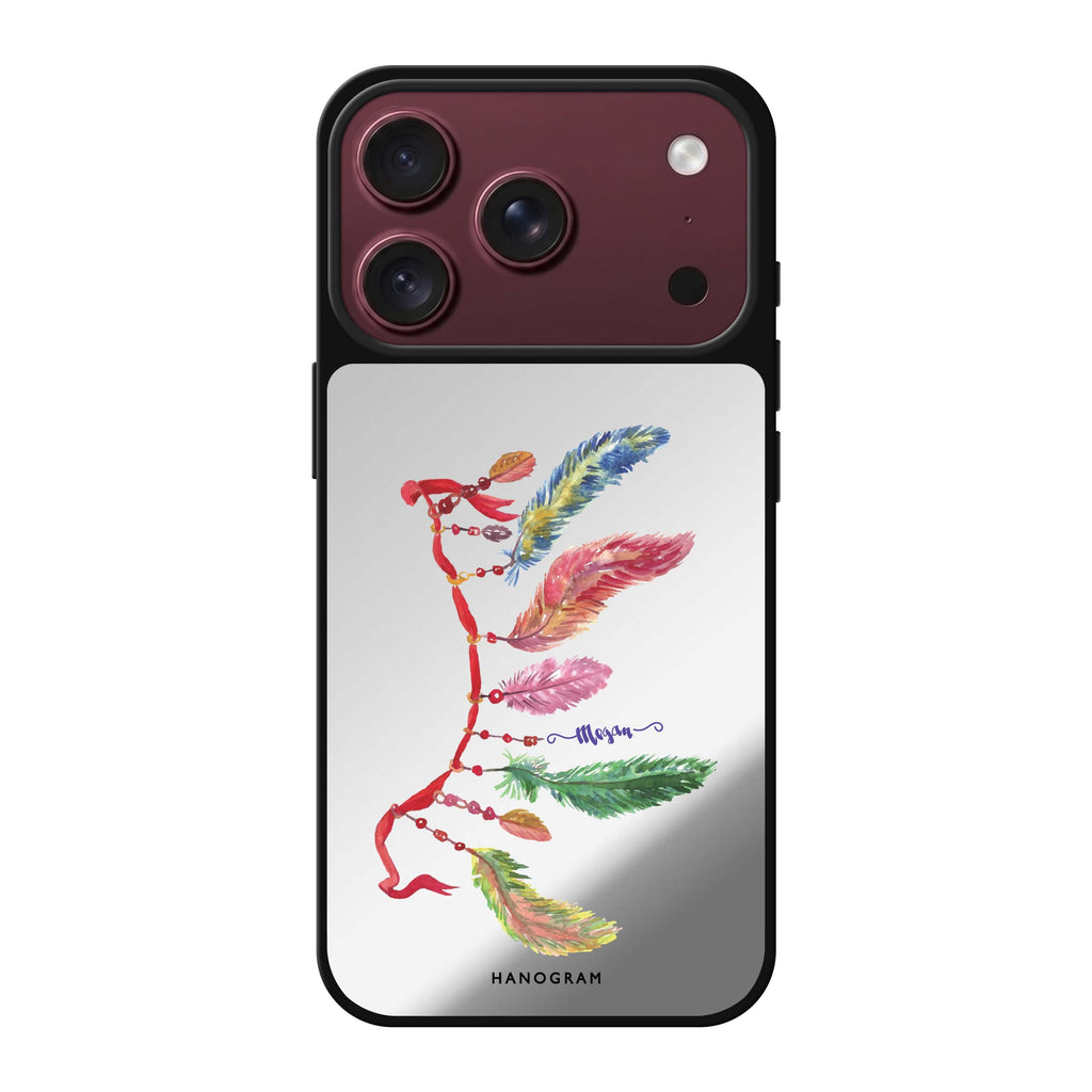 Feather II personalized name bird animal iPhone 18 Pro Max mirror case