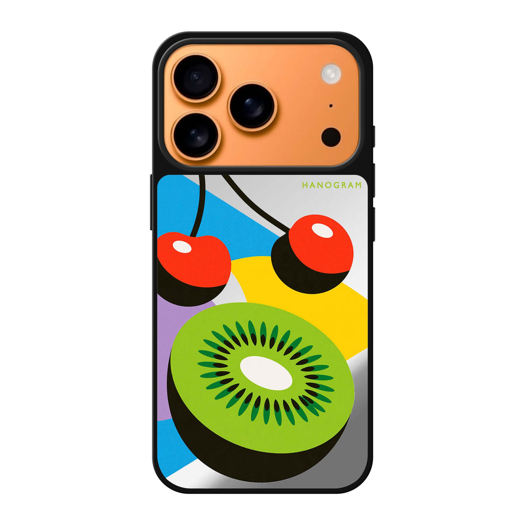 Kiwi Cherry Colorblock iPhone 17 Pro Max Mirror Case - design view 1