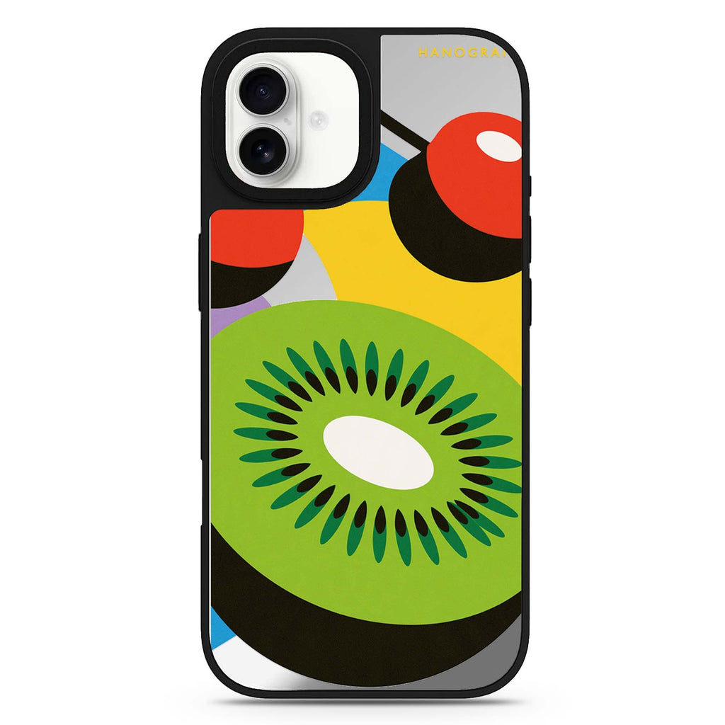 Kiwi Cherry Colorblock iPhone 17 Mirror Case - View 1